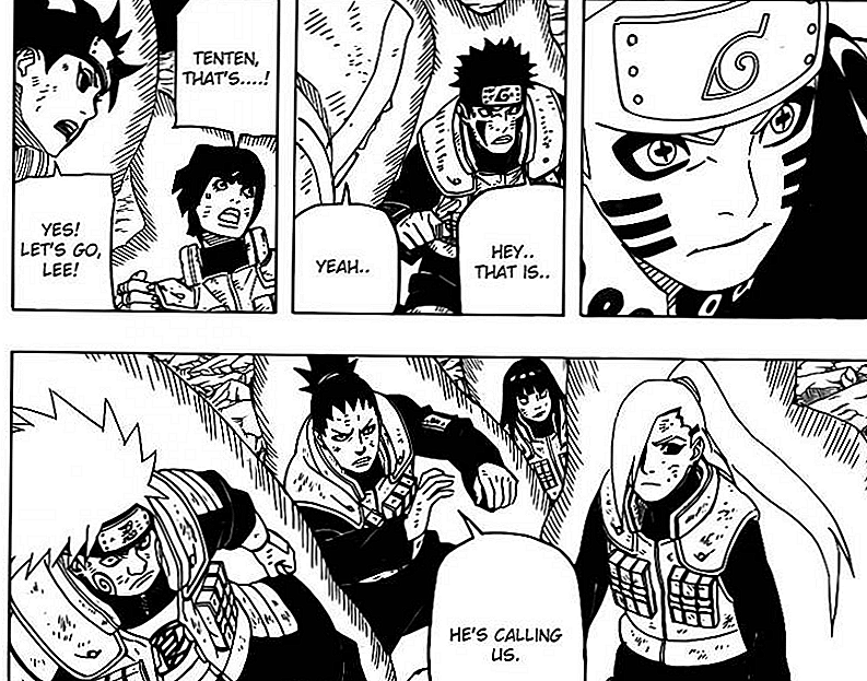 Hvordan ringte Naruto Shikamaru og de andre under Obitos kamp?