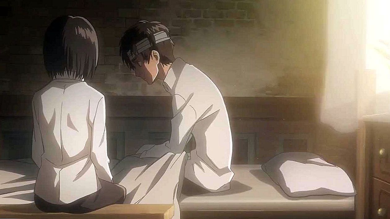 Qual é a música quando Mikasa fala com seu líder de esquadrão durante a missão ajudando Eren a selar a parede com uma pedra no episódio 12?
